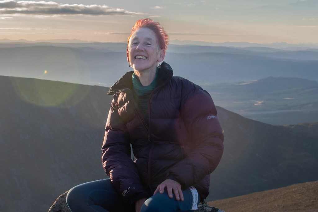 Fiona Watson historian on a mountain