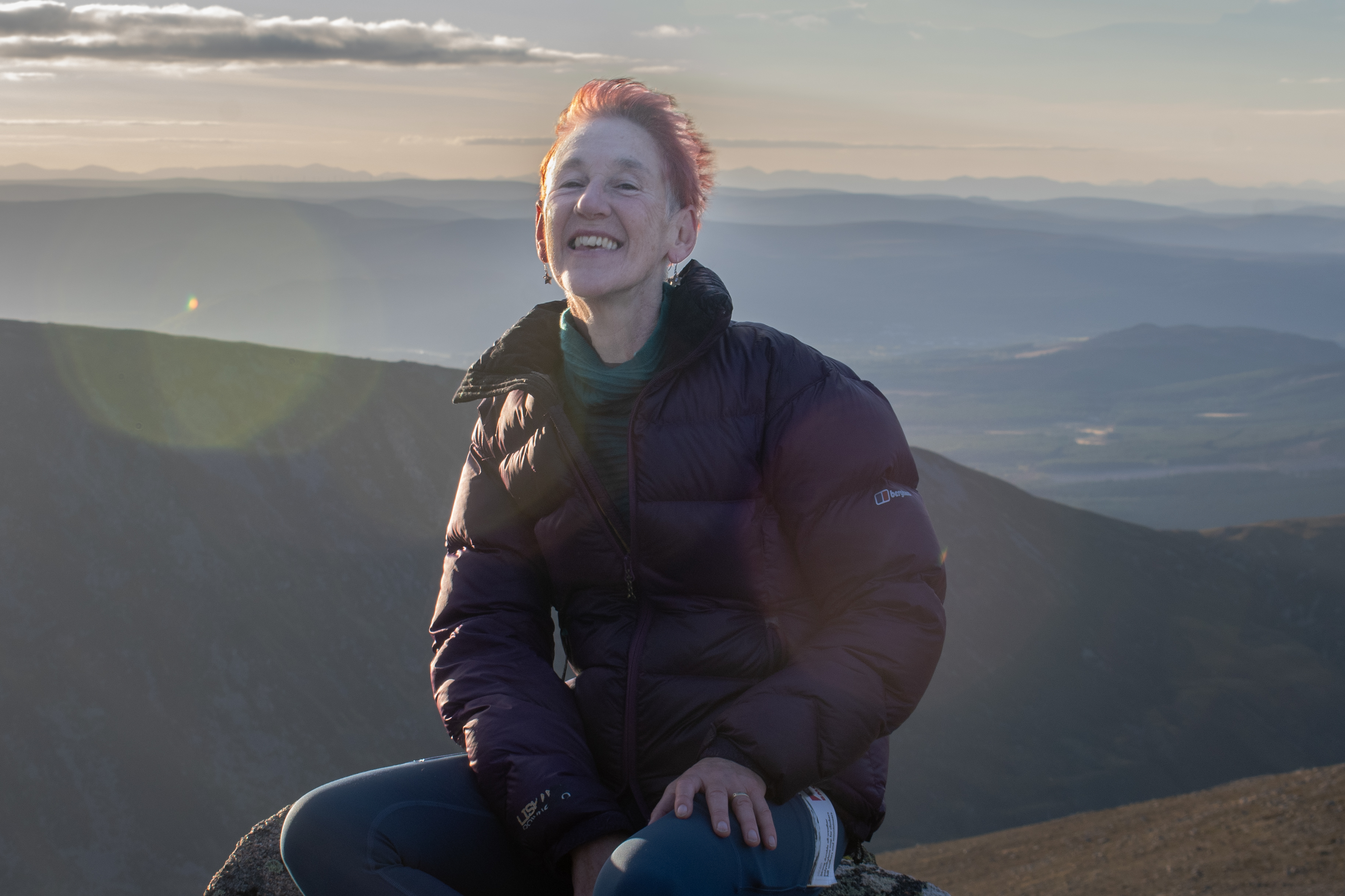 Fiona Watson historian on a mountain